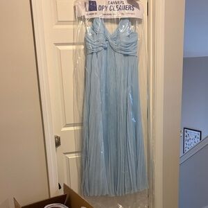 Azazie Light Blue Satin Dress